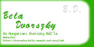 bela dvorszky business card